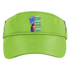 African Afro I Am The Storm Colon Cancer Awareness Gift Adult Drive Performance Visor