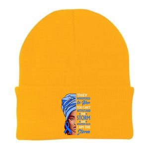 African Afro I Am The Storm Colon Cancer Awareness Gift Knit Cap Winter Beanie