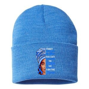 African Afro I Am The Storm Colon Cancer Awareness Gift Sustainable Knit Beanie