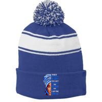 African Afro I Am The Storm Colon Cancer Awareness Gift Stripe Pom Pom Beanie