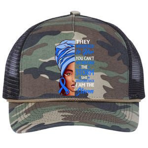 African Afro I Am The Storm Colon Cancer Awareness Gift Retro Rope Trucker Hat Cap