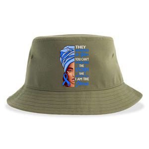 African Afro I Am The Storm Colon Cancer Awareness Gift Sustainable Bucket Hat