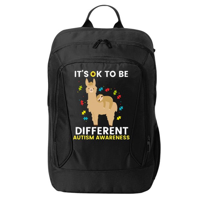 Autism Awareness It's Ok To Be Different Sloth Llama City Backpack