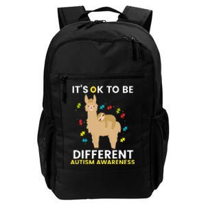 Autism Awareness It's Ok To Be Different Sloth Llama Daily Commute Backpack