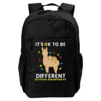 Autism Awareness It's Ok To Be Different Sloth Llama Daily Commute Backpack