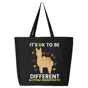 Autism Awareness It's Ok To Be Different Sloth Llama 25L Jumbo Tote