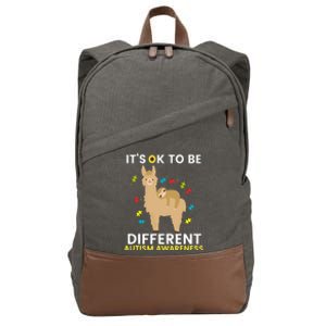 Autism Awareness It's Ok To Be Different Sloth Llama Cotton Canvas Backpack