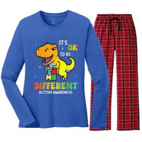 Autism Awareness Its Ok To Be Different Women's Long Sleeve Flannel Pajama Set 