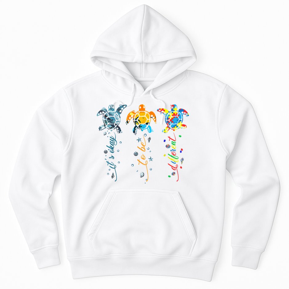 Autism Awareness It's Ok To Be Different Sea Turtle Planet Hoodie
