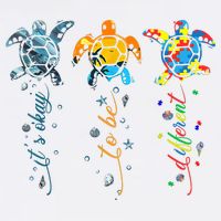 Autism Awareness It's Ok To Be Different Sea Turtle Planet Long Sleeve Shirt