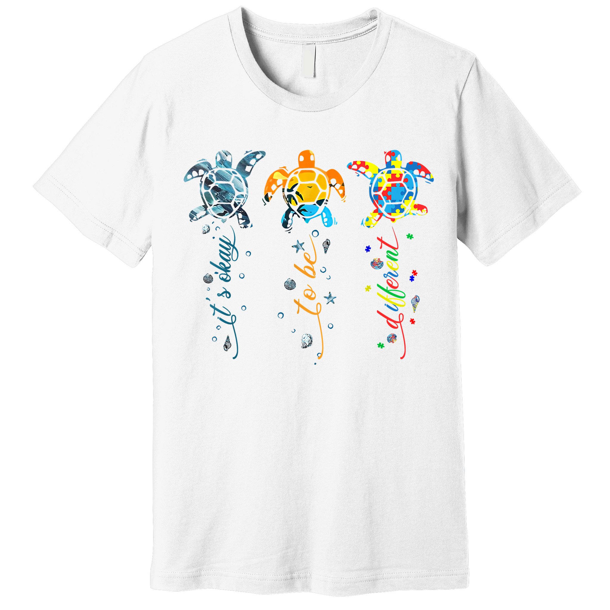 Autism Awareness It's Ok To Be Different Sea Turtle Planet Premium T-Shirt