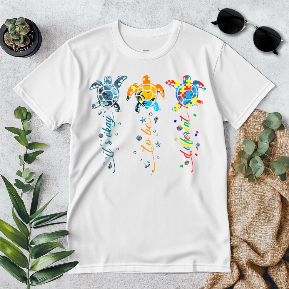 Autism Awareness It's Ok To Be Different Sea Turtle Planet Premium T-Shirt