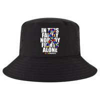 Autism Awareness In This Family Nobody Fights Alone Ribbon Cool Comfort Performance Bucket Hat