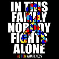 Autism Awareness In This Family Nobody Fights Alone Ribbon Cooling Performance Crew T-Shirt