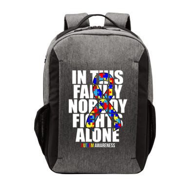 Autism Awareness In This Family Nobody Fights Alone Ribbon Vector Backpack