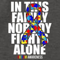 Autism Awareness In This Family Nobody Fights Alone Ribbon Vector Backpack
