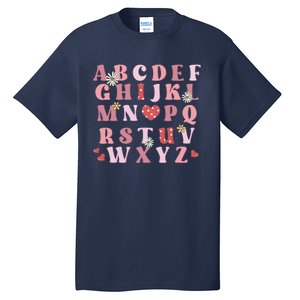 ABC Alphabet I Love You English Teacher Valentines Day Tall T-Shirt