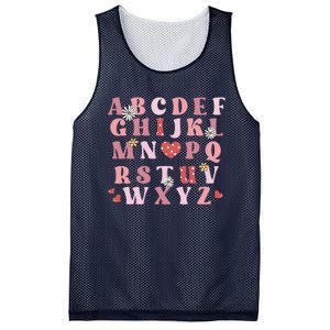 ABC Alphabet I Love You English Teacher Valentines Day Mesh Reversible Basketball Jersey Tank