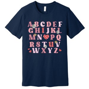 ABC Alphabet I Love You English Teacher Valentines Day Premium T-Shirt