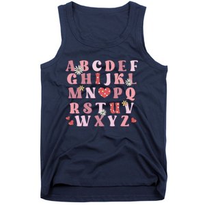 ABC Alphabet I Love You English Teacher Valentines Day Tank Top