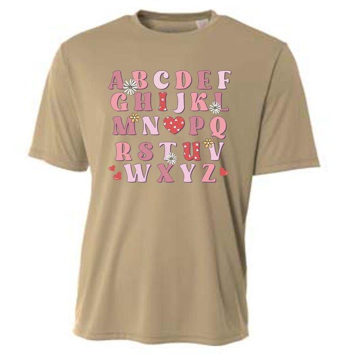 ABC Alphabet I Love You English Teacher Valentines Day Cooling Performance Crew T-Shirt