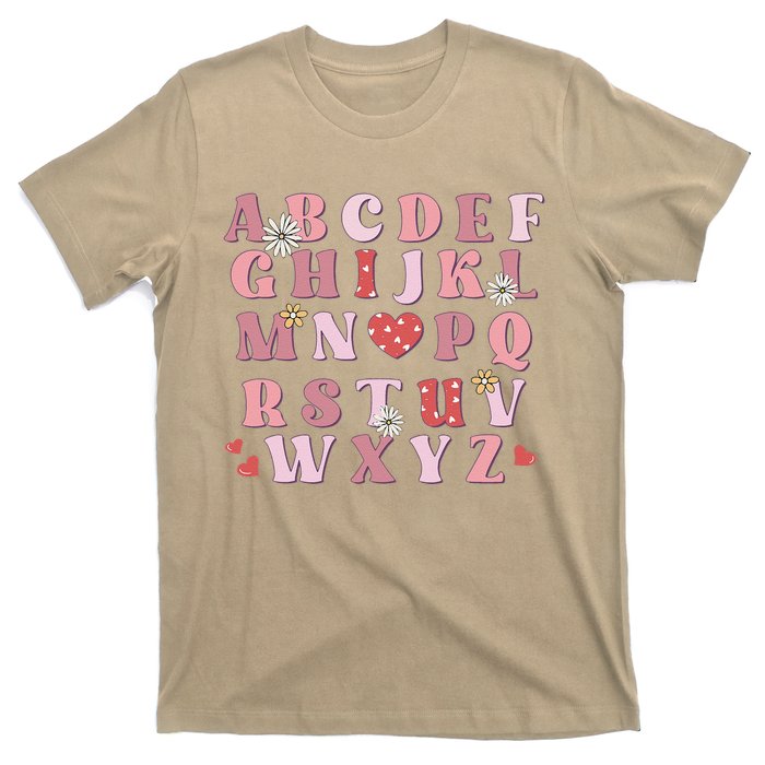 ABC Alphabet I Love You English Teacher Valentines Day T-Shirt