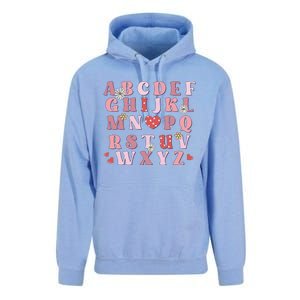 ABC Alphabet I Love You English Teacher Valentines Day Unisex Surf Hoodie