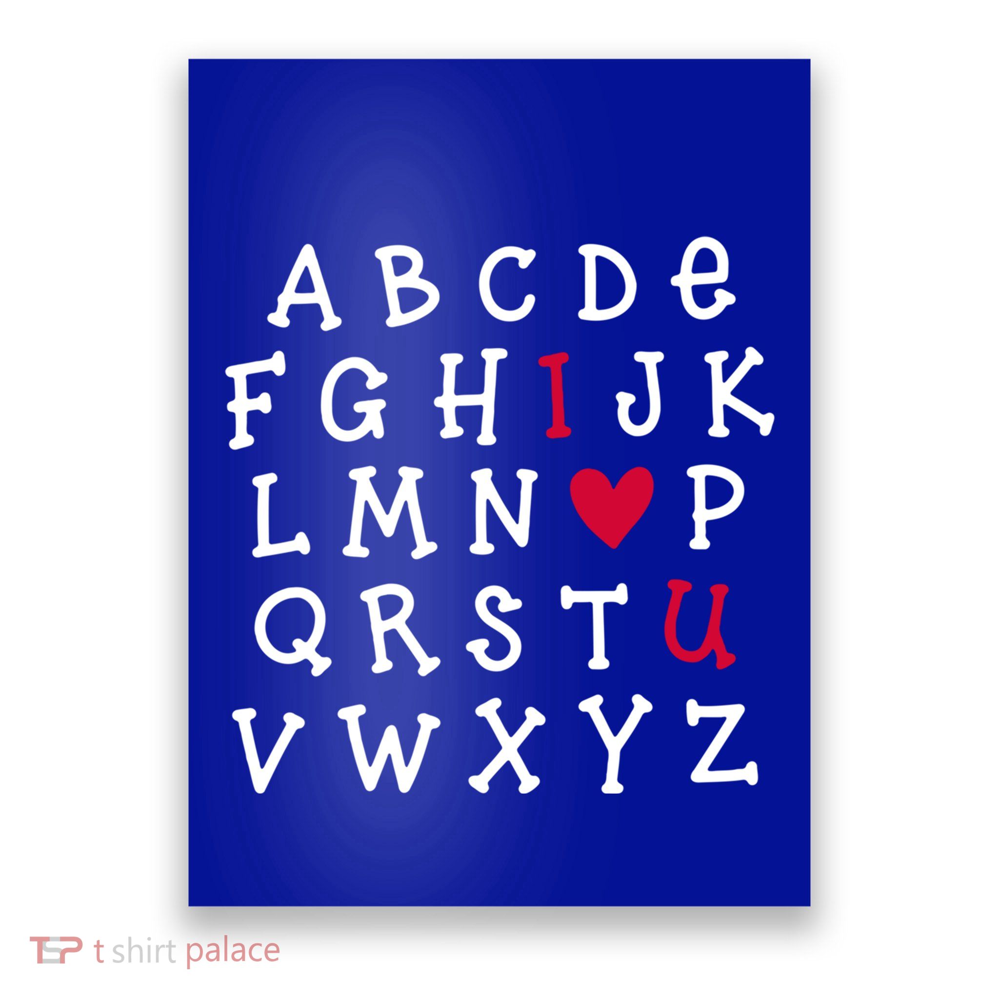 Abc Alphabet I Love You English Teacher Valentines Day Funny Gift Poster
