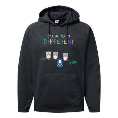 Autism Awareness It's ok to be Different Autism Awareness Performance Fleece Hoodie