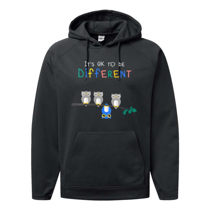 Autism Awareness It's ok to be Different Autism Awareness Performance Fleece Hoodie