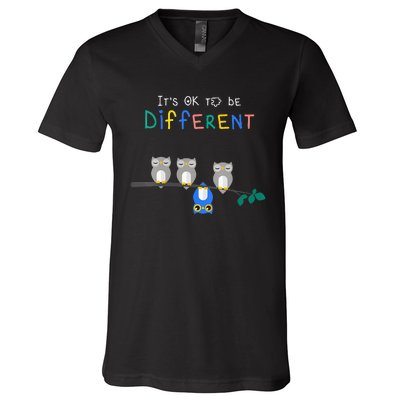 Autism Awareness It's ok to be Different Autism Awareness V-Neck T-Shirt