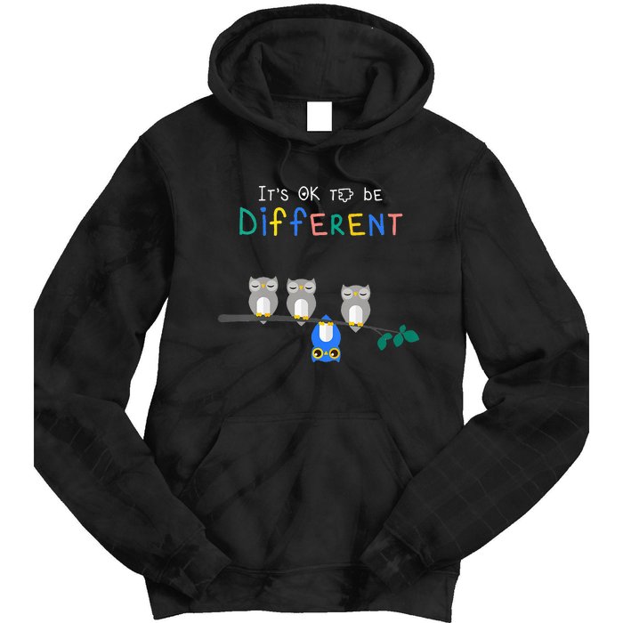 Autism Awareness It's ok to be Different Autism Awareness Tie Dye Hoodie