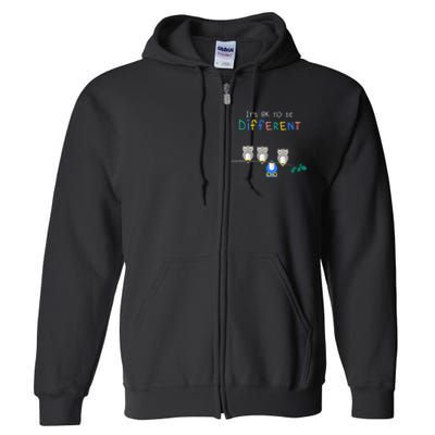 Autism Awareness It's ok to be Different Autism Awareness Full Zip Hoodie