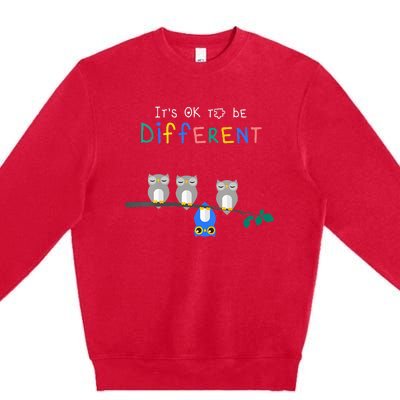 Autism Awareness It's ok to be Different Autism Awareness Premium Crewneck Sweatshirt