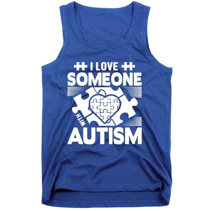 Autism Awareness I Love Someone With Autism Great Gift Tank Top