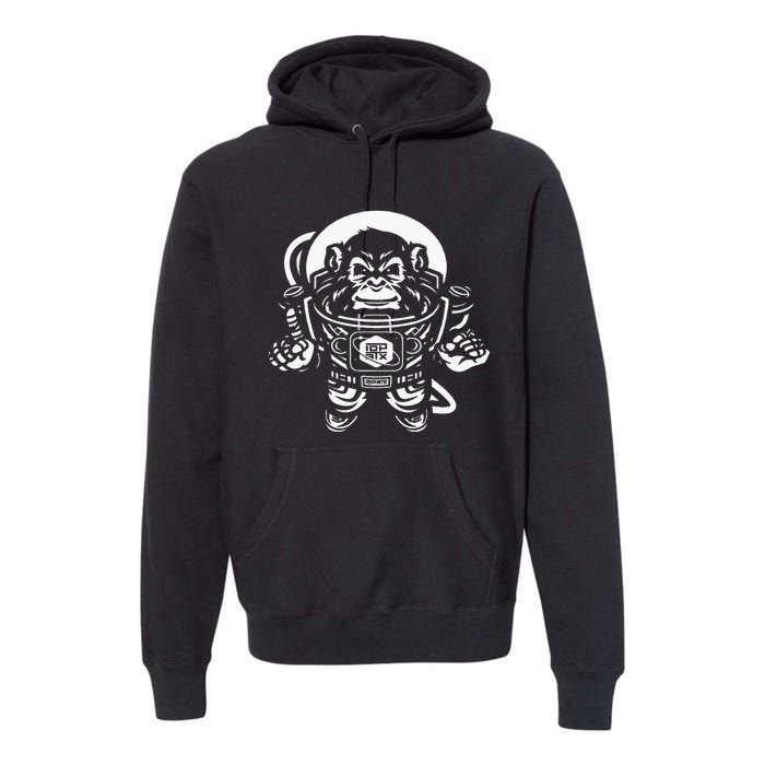 Ape Astronaut In Space 10th Planet Austin Jiu Jitsu Premium Hoodie