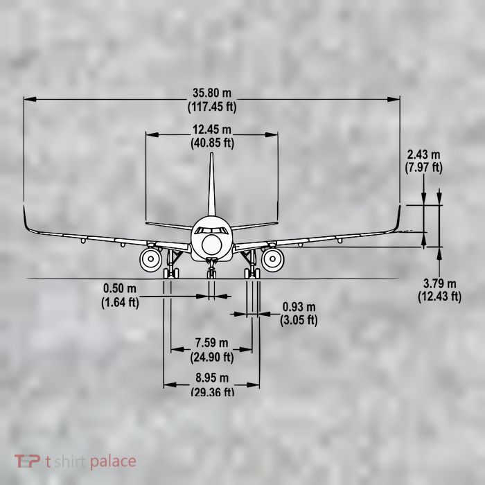Airbus A320 Jet Airplane Schematic Aviation Pilot Gift Idea T-Shirt
