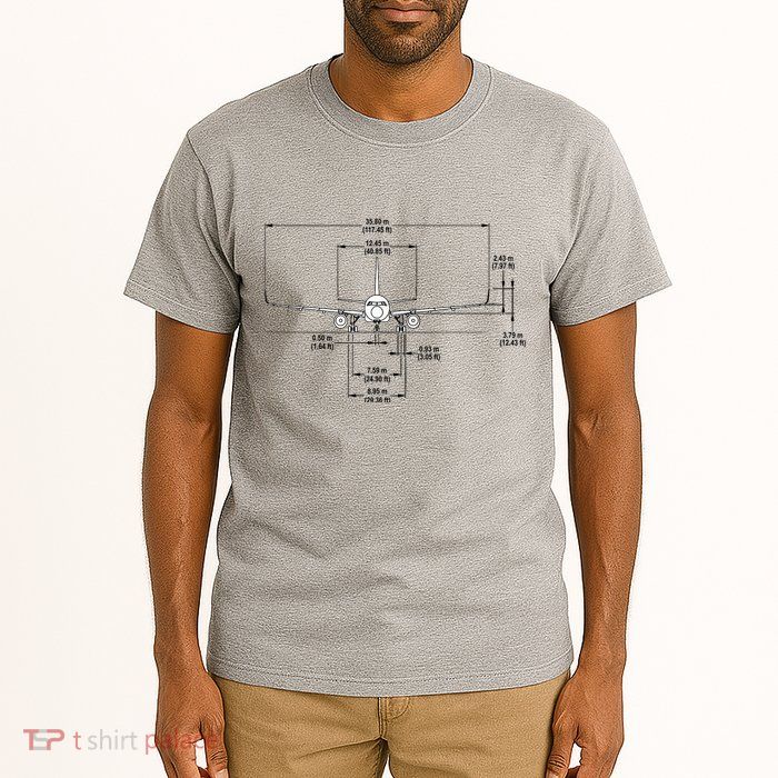 Airbus A320 Jet Airplane Schematic Aviation Pilot Gift Idea Tall T-Shirt