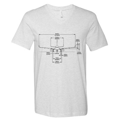 Airbus A320 Jet Airplane Schematic Aviation Pilot Gift Idea V-Neck T-Shirt