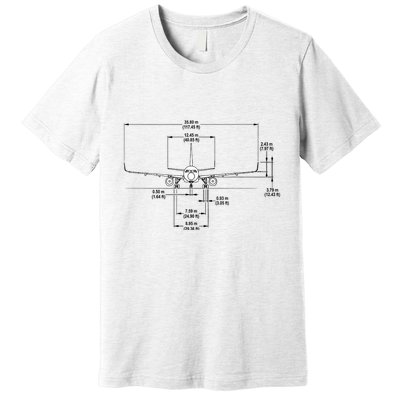 Airbus A320 Jet Airplane Schematic Aviation Pilot Gift Idea Premium T-Shirt