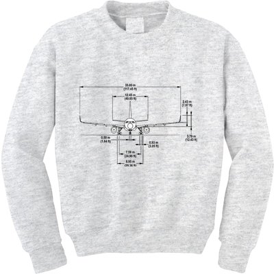 Airbus A320 Jet Airplane Schematic Aviation Pilot Gift Idea Kids Sweatshirt