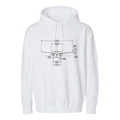 Airbus A320 Jet Airplane Schematic Aviation Pilot Gift Idea Garment-Dyed Fleece Hoodie