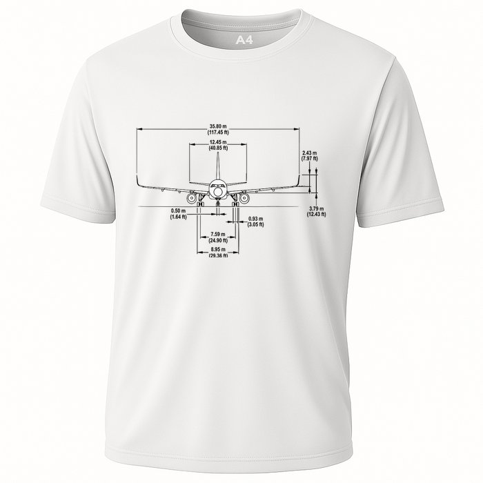 Airbus A320 Jet Airplane Schematic Aviation Pilot Gift Idea Cooling Performance Crew T-Shirt