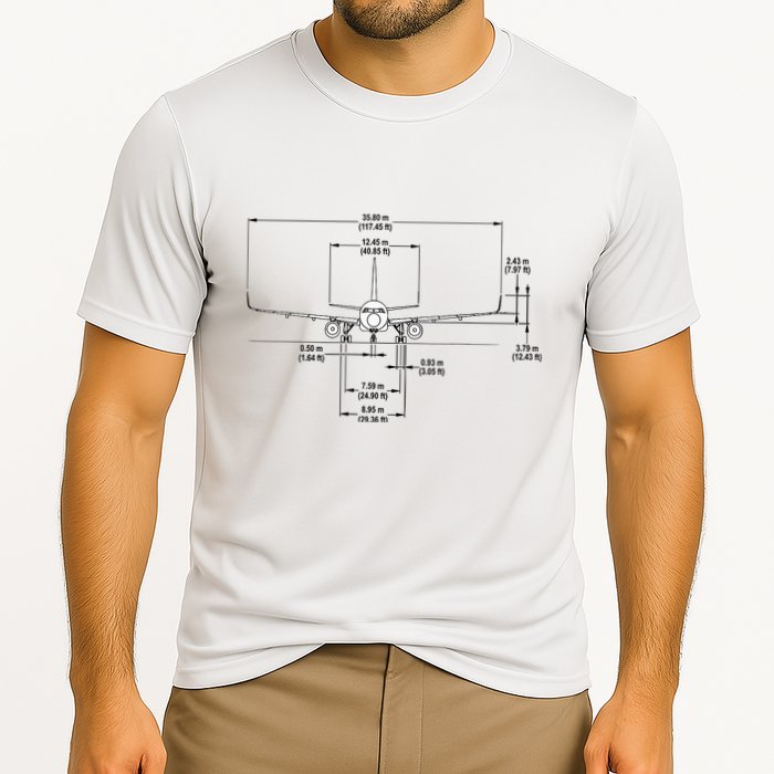 Airbus A320 Jet Airplane Schematic Aviation Pilot Gift Idea Cooling Performance Crew T-Shirt