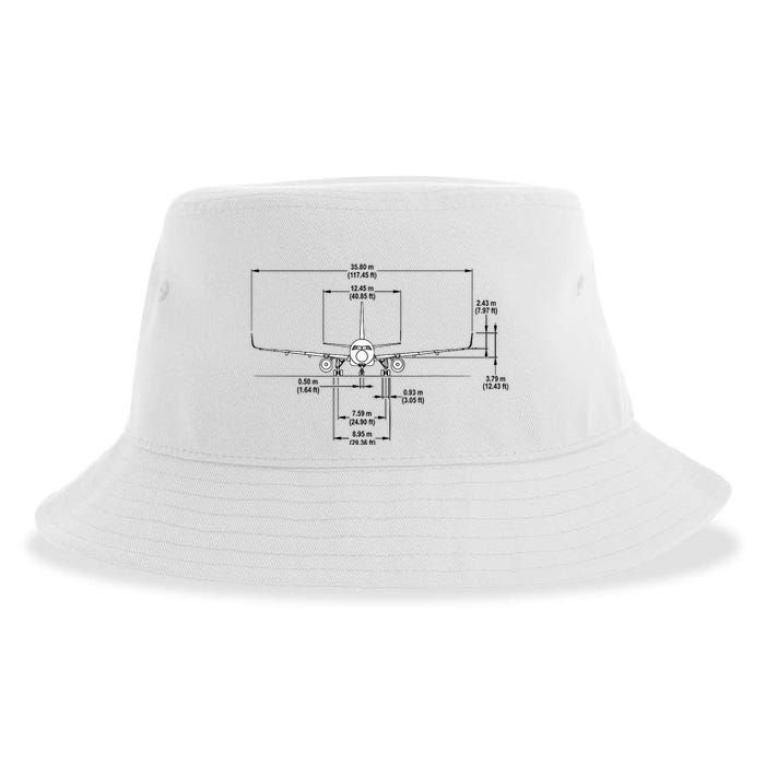 Airbus A320 Jet Airplane Schematic Aviation Pilot Gift Idea Sustainable Bucket Hat
