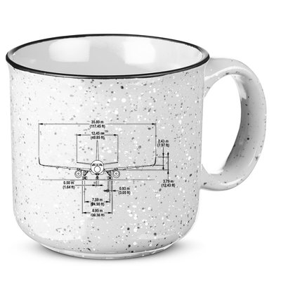 Airbus A320 Jet Airplane Schematic Aviation Pilot Gift Idea 15oz Campfire Ceramic Mug