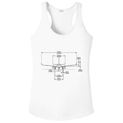 Airbus A320 Jet Airplane Schematic Aviation Pilot Gift Idea Ladies PosiCharge Competitor Racerback Tank