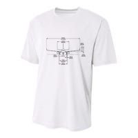 Airbus A320 Jet Airplane Schematic Aviation Pilot Gift Idea Youth Performance Sprint T-Shirt
