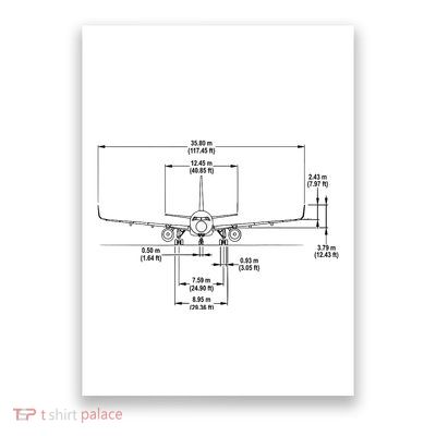 Airbus A320 Jet Airplane Schematic Aviation Pilot Gift Idea Poster