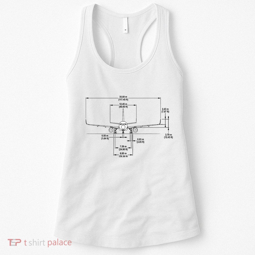 Airbus A320 Jet Airplane Schematic Aviation Pilot Gift Idea Womens Tank Top